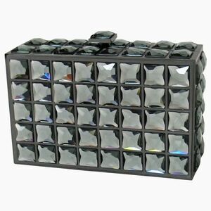 CRYSTAL METAL CLUTCH EVENING BAG y3k